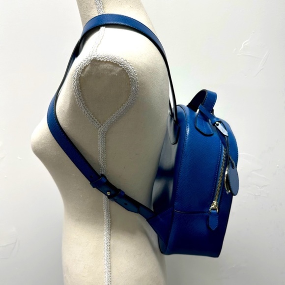 Emporio Armani Blue Leather Backpack main image 5